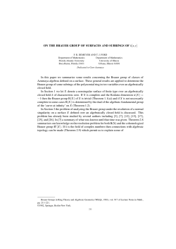 ON THE BRAUER GROUP OF SURFACES AND