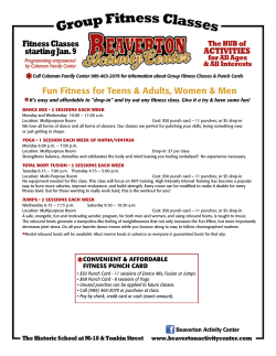 Group Fitness Classes - Beaverton Activity Center