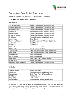 PSBNotes January 2017 - Blaenau Gwent Local Service Board