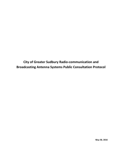 City of Greater Sudbury Radio-communication and Broadcasting