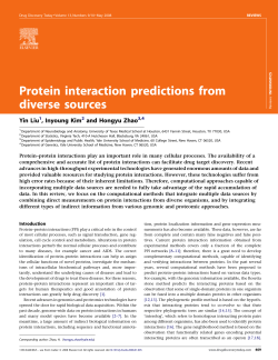 Protein interaction predictions from diverse sources
