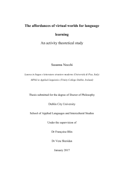 The affordances of virtual worlds for language - DORAS