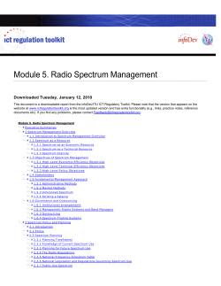 Module 5. Radio Spectrum Management