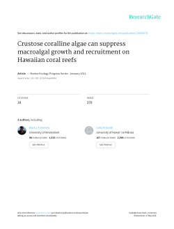 Crustose coralline algae can suppress macroalgal growth and