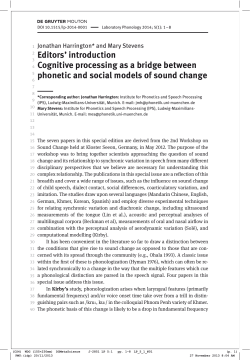 Cognitive processing as a bridge between phonetic and social