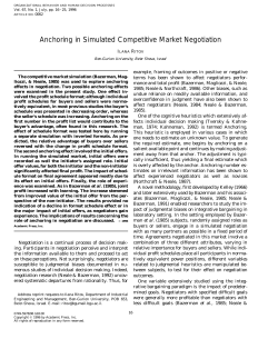 Anchoring in Simulated Competitive Market