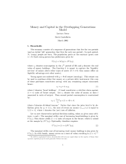 Money and Capital in the Overlapping Generations Model