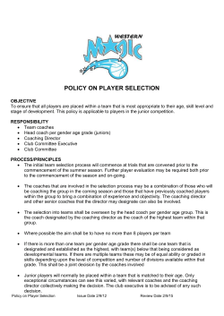 Policy on Player Selection