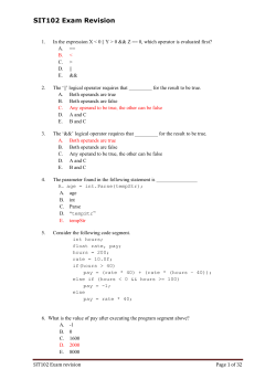 SIT102 Exam Revision