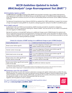 NCCN Guidelines Updated to Include BRACAnalysis&reg; Large