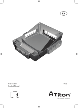 First Fix Base Product Manual TP325
