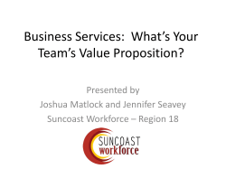 Business Services: What*s Your Team*s Value Proposition?