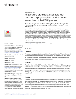 Rheumatoid arthritis is associated with rs17337023