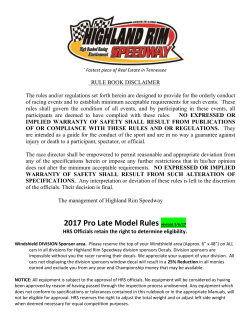 2017 Pro 8 LateModel Rules