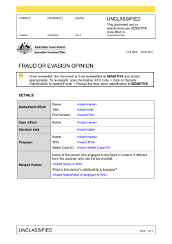 Fraud or evasion opinion