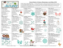YMCA Lunch Menu`s - School District of Holmen