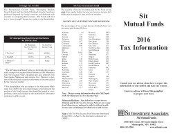 2016 Tax Information Brochure