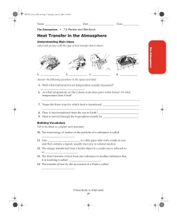 Heat Transfer in the Atmosphere