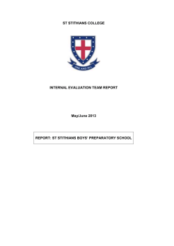 ST STITHIANS COLLEGE INTERNAL EVALUATION TEAM REPORT