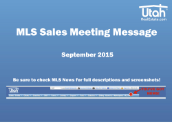 September MLS Sales Meeting Message ()