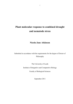Plant molecular response to combined drought and nematode stress