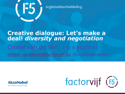 Creative dialogue: Let`s make a deal! diversity and
