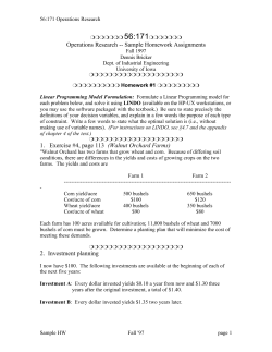 Operations Research -- Sample Homework