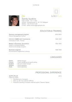 Confidential CVSandy buckinx Date of birth : 16-11