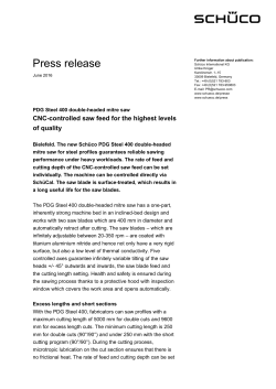 Presse release Schueco PDG steel 400