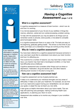 Spinal - Having a Cognitive Assessment