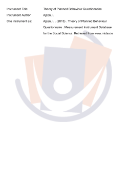 Instrument Title: Theory of Planned Behaviour Questionnaire