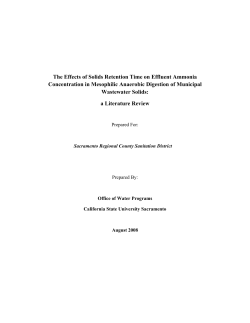Return Flows Ammonia Concentration Literature Review