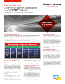 Solution Overview Maximizing Hitachi`s Capabilities for your SAP