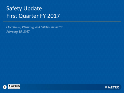 Safety Update Collision, Injury and Severity Report 1st Q FY 2017