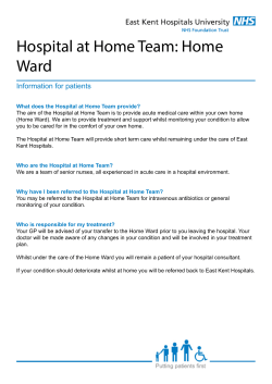 Hospital at Home Team: Home Ward