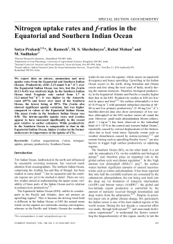 Nitrogen uptake rates and f-ratios in the Equatorial