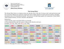 The Stroop Effect GREEN RED BROWN YELLOW PURPLE BLACK