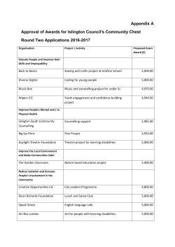 Appendix A Approval of Awards for Islington Council`s Community