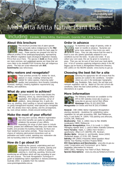 Mid Mitta Mitta native plant lists