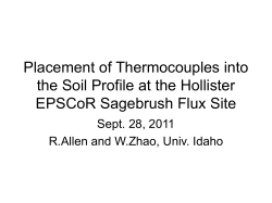 Placement of Thermocouples into the Soil Profile at the Hollister