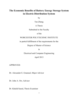 The Economic Benefits of Battery Energy Storage System in Electric