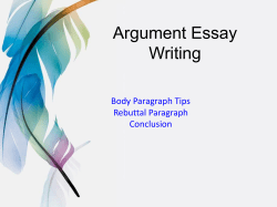 Argument Essay Writing