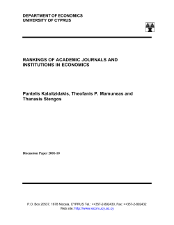 Rankings of Academic Journals and Institutions in Economics