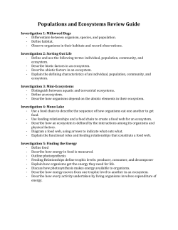 Populations and Ecosystems Review Guide