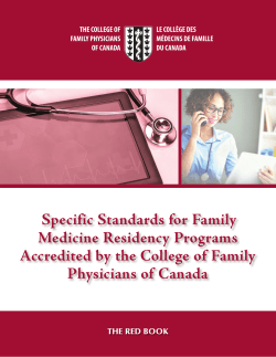 Specific Standards for Family Medicine Residency Programs