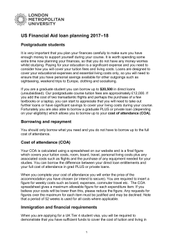 Postgraduate US Financial Aid loan planning 2017&ndash;18