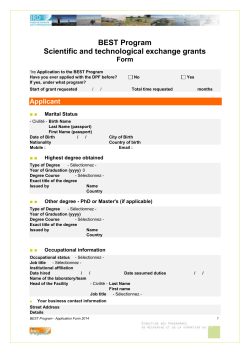 Formulaire de demande de bourse de th&egrave;se