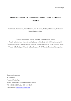 photostability of amlodipine besylate in alopres&reg; tablets