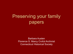 Preserving your family papers - Society of American Archivists
