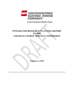 integrated resource planning report to the louisiana public service